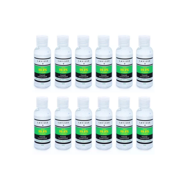 Lavisse Hand Sanitiser Gel, 75% Alcohol - 60ml Flip Bottle (Case of 12) - Image 2